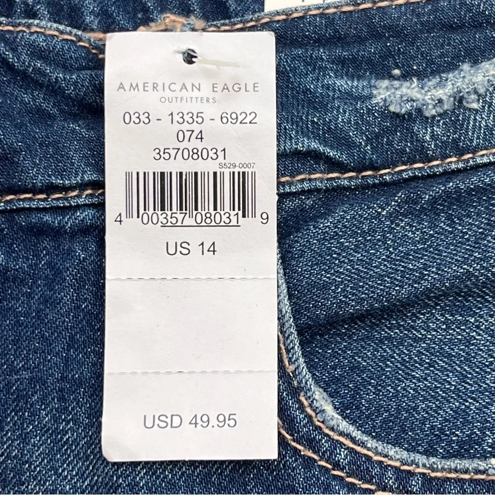 American Eagle Tomgirl Womens Size 14 32W Dark Wash Blue Jean Shorts‎ NEW